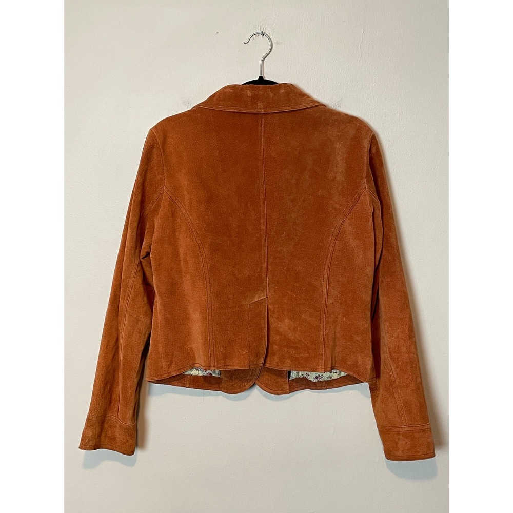 Wilsons Leather Vintage Suede Jacket Y2K Burnt Orange Lined Blazer Size L - Picture 4 of 9